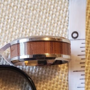 SILVER with Wood Grain Ring!